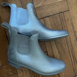 J. crew Chelsea Boot - silver glitter